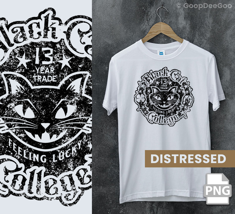 Black Cat College school logo downloadable SVG and printable art for t-shirts, mugs, tote bags, pillows, and more.